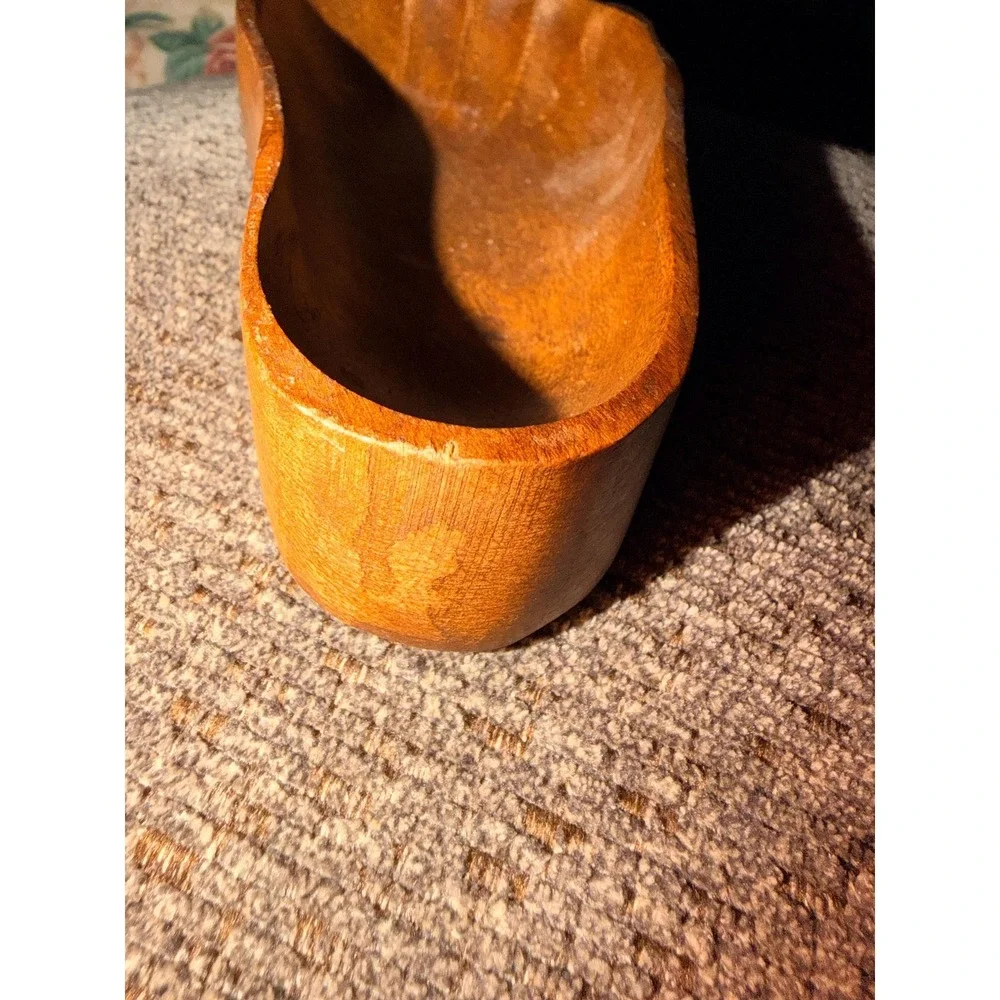 Hand Carved Wooden Foot Catchall Tray | Rustic Boho Trinket Dish, Key Holder